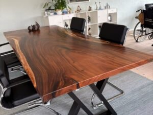 Solid wood table transparent